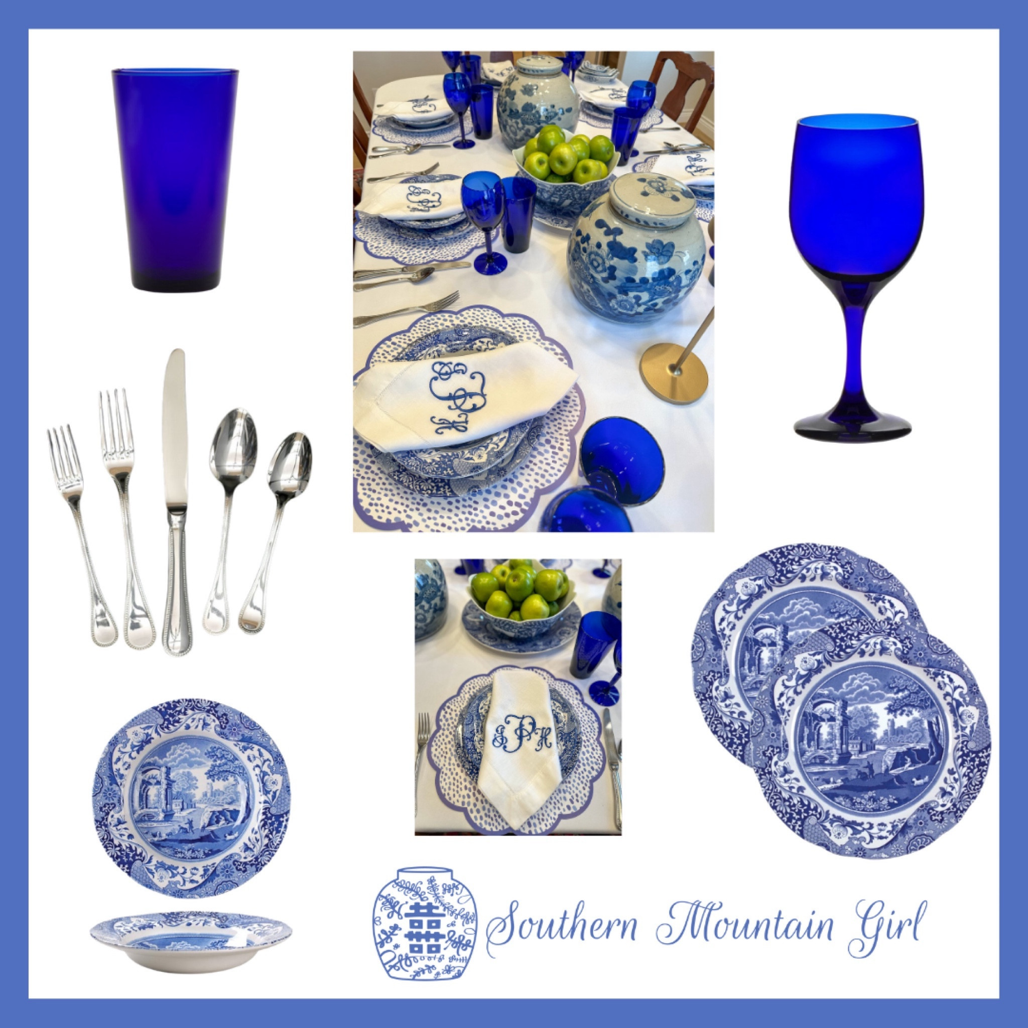 Happy blue and white table!!  Crazy inexpensive blue water and wine glasses. Spode Blue Italian never goes out of style 💙🤍

#LTKsalealert #LTKparties #LTKhome