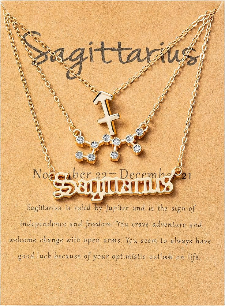 PANTIDE 3Pcs Constellation Zodiac Layer Necklaces for Women Girls, Retro 14K Gold Plated 12 Const... | Amazon (US)