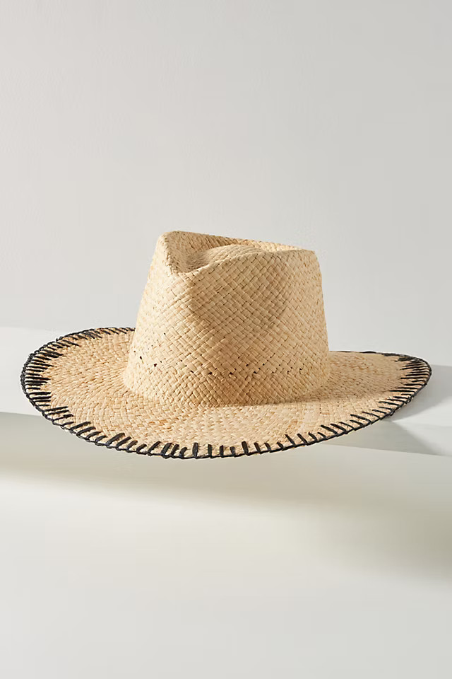 Whipstitched Straw Rancher | Anthropologie (US)