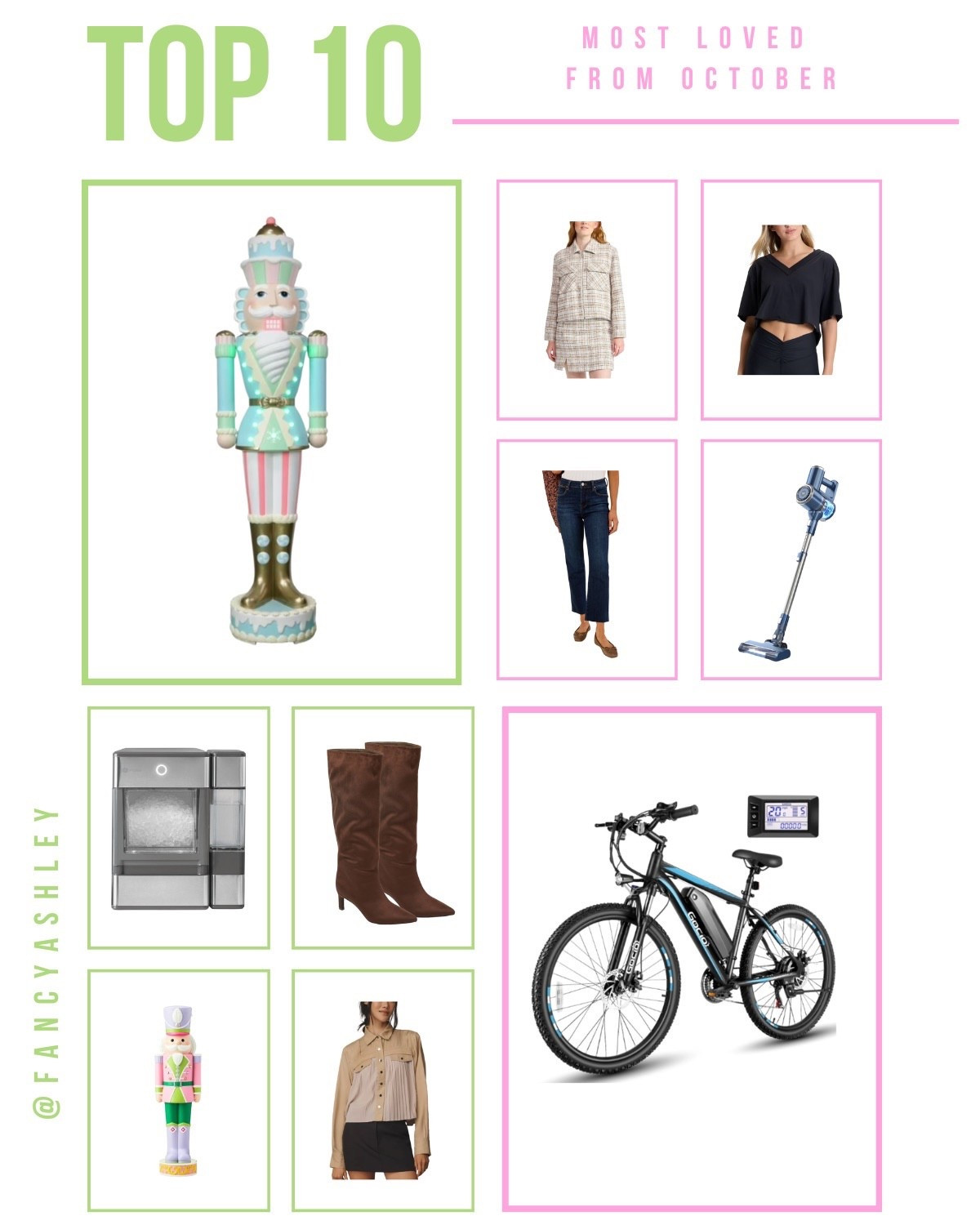 Your most loved from October! So many fab faves from the month - Walmart holiday nutcracker grabbed the top spot, cutest holiday decor find ever! Some great holiday gift ideas made the list like the electric bike, my fave nugget ice maker and vacuum. Also a few cute tops and my fave Target boots. So good! Monthly favorites | October favorites | Walmart nutcracker | holiday gifts | boots | gift guide | holiday decor | best sellers | top picks

#LTKSeasonal #LTKHome #LTKGiftGuide
