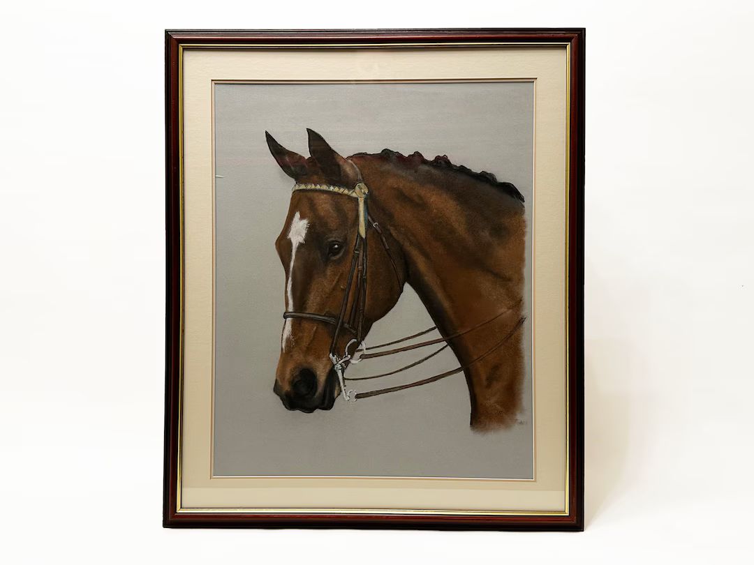 Vintage Original Horse Portrait Painting Vintage Horse Painting Equestrian Décor Horse Artwork E... | Etsy (US)