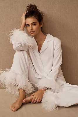 Sleeper Party Pajamas Double Feathers Set | Anthropologie (US)