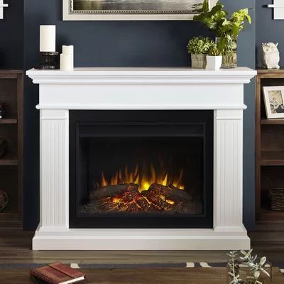 Kennedy Grand 56" Electric Fireplace Color: White | Wayfair North America