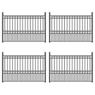 32 ft. x 5 ft. Paris Style Security Fence Panels Steel Fence Kit 4-Panel Gate Fence | The Home Depot
