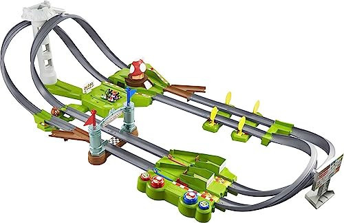 Hot Wheels Mario Kart Circuit Track Set & 2 Toy Vehicles, Racing Playset Includes Booster, Plus Mario & Yoshi Karts (Amazon Exclusive) | Amazon (US)