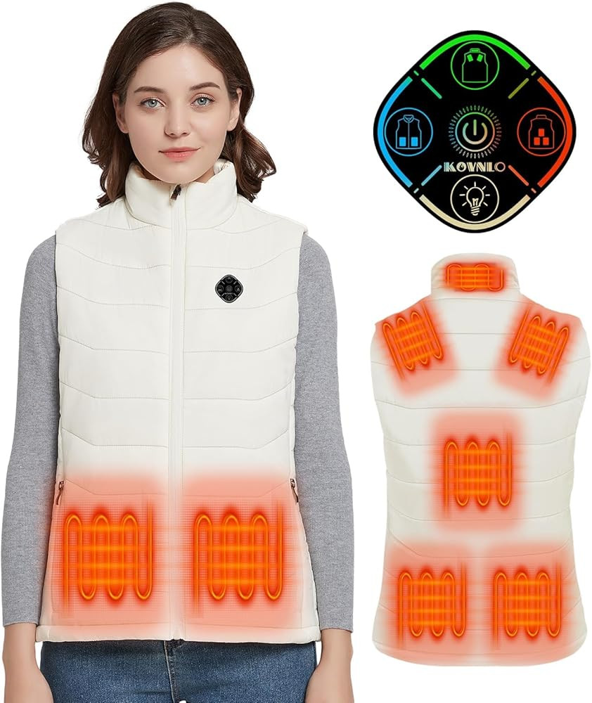 KOVNLO Womens Heated Vest, 4 in 1 Smart Controller, Lights-out Design, Lightweight Heating Vest (... | Amazon (US)