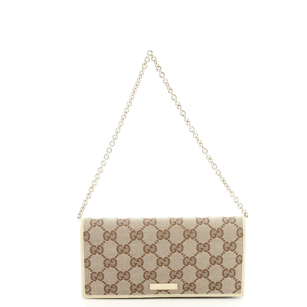 Gucci Continental Chain Wallet GG Canvas Brown 1546277 | Rebag