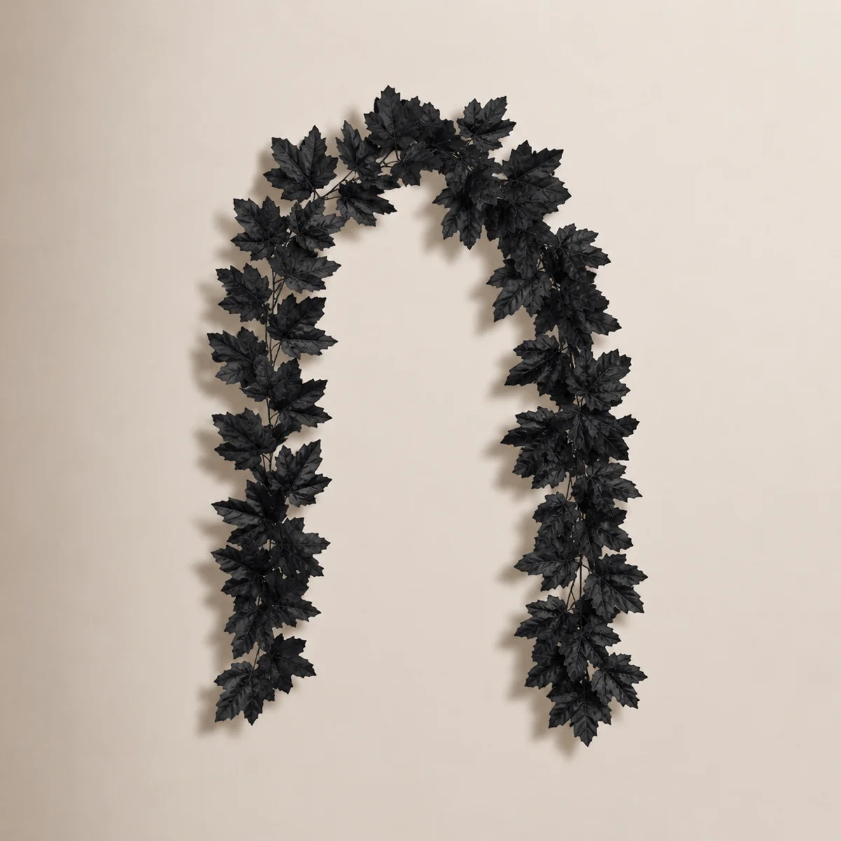 4-Piece 5.9' Artificial Black Maple Leaf Garland Set for Halloween Décor | Wayfair North America