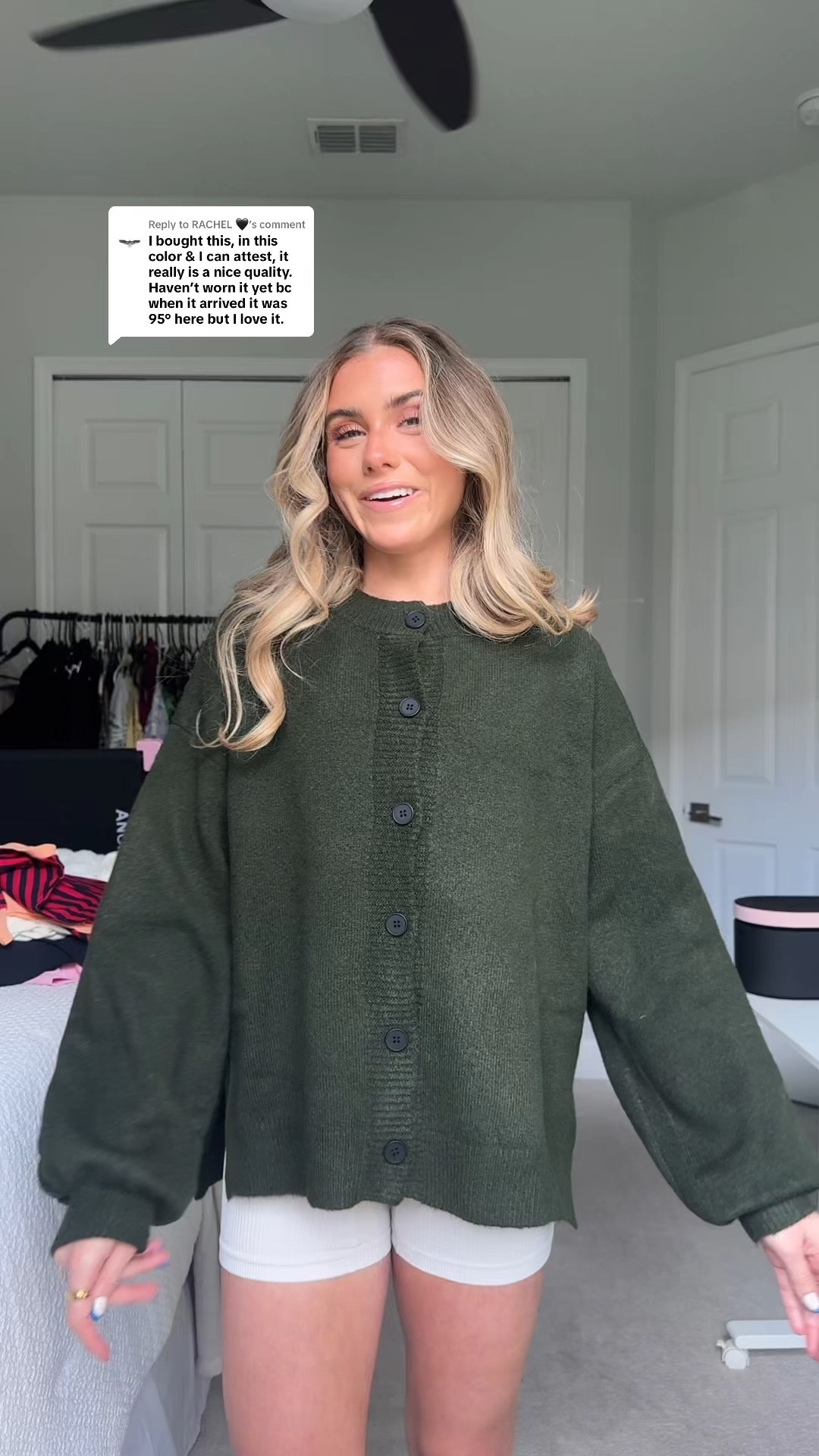 This exact cardigan sweater is from TikTok shop. If you need the TikTok shop link, just let me know! There are a ton of other cardigan, sweaters linked from some of my favorite retailers, including Amazon. My workout set is from AMAZON. I’m wearing the size small

#LTKFindsUnder50 #LTKSeasonal #LTKootd