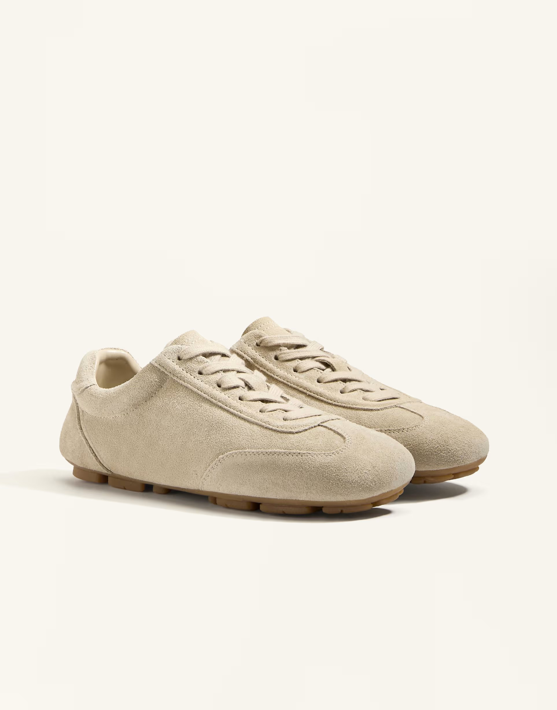 OYSHO Split suede slippers in sand | ASOS (Global)