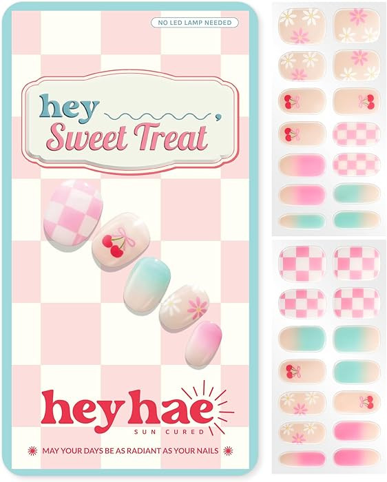 Heyhae Semi Cured Gel Nail Strips | No LED Lamp Needed | Summer, Ombre, Cute | Easy Apply & Remov... | Amazon (US)