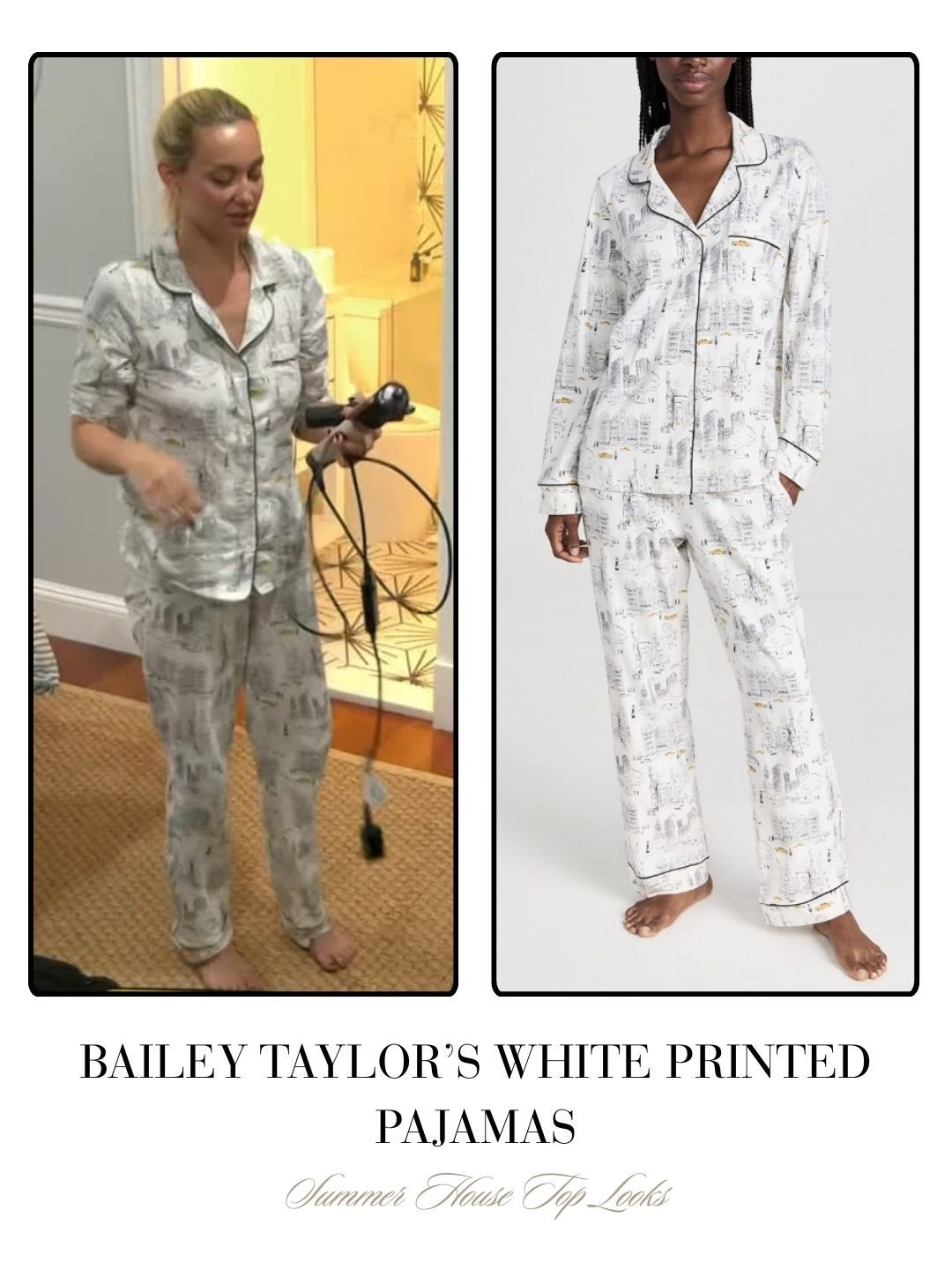 Bailey Taylor’s White Printed Pajamas 