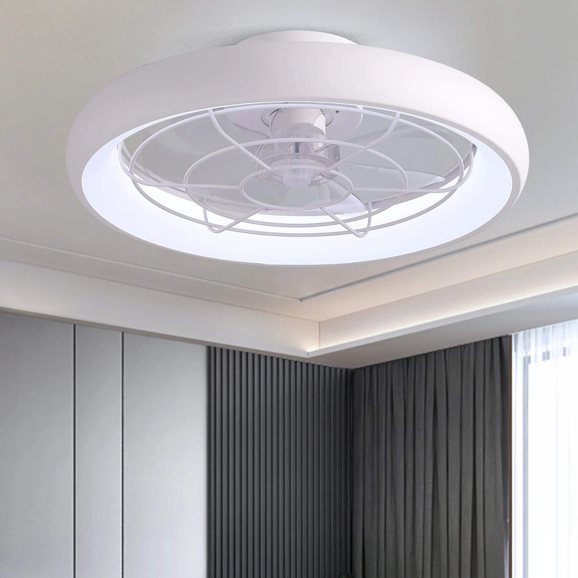 Wrought Studio™ Juneann 20'' Bladeless Dimmable Ceiling Fan with LED Lights & Reviews | Wayfair | Wayfair North America