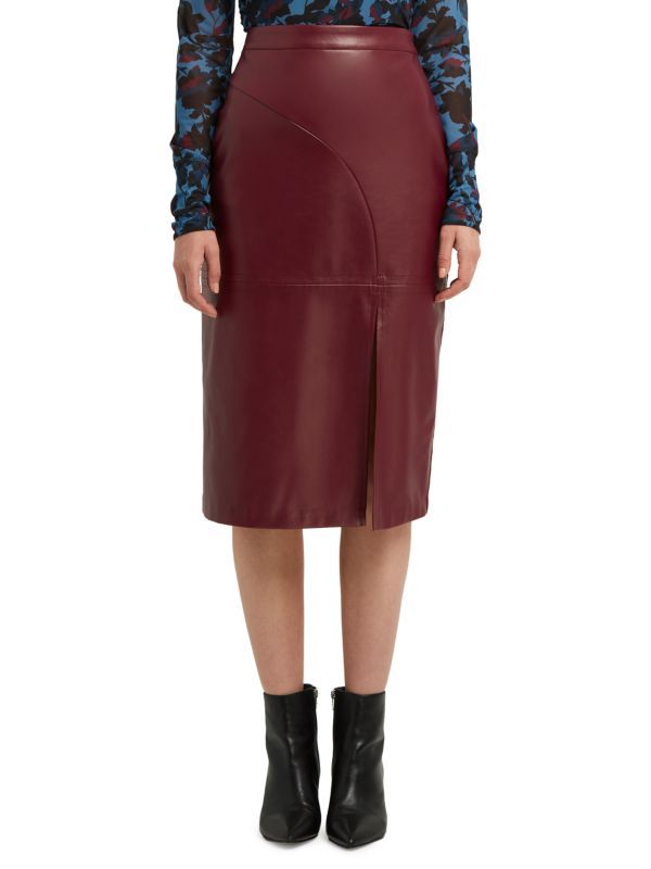 ​Paneled Faux Leather Midi Skirt | Saks Fifth Avenue OFF 5TH