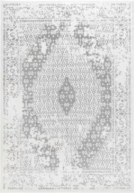 Gray Floral Jewel Medallion | Rugs USA