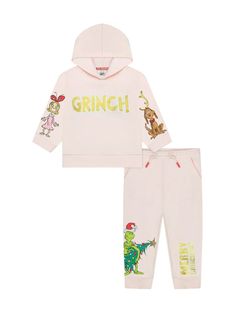 Dr. Seuss The Grinch Toddler Girl Sweatshirt and Jogger Set, Sizes 2T-5T | Walmart (US)