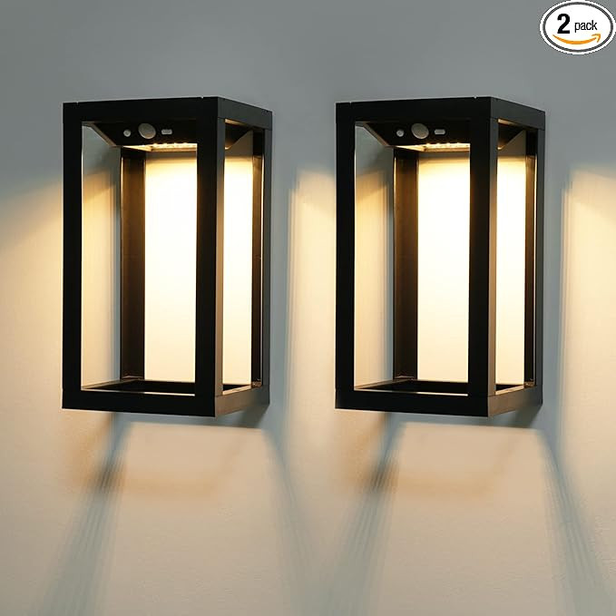 APONUO Solar Outdoor Wall Lights，Motion Sensor Dusk to Dawn Solar Porch Lights Outdoor Waterpro... | Amazon (US)