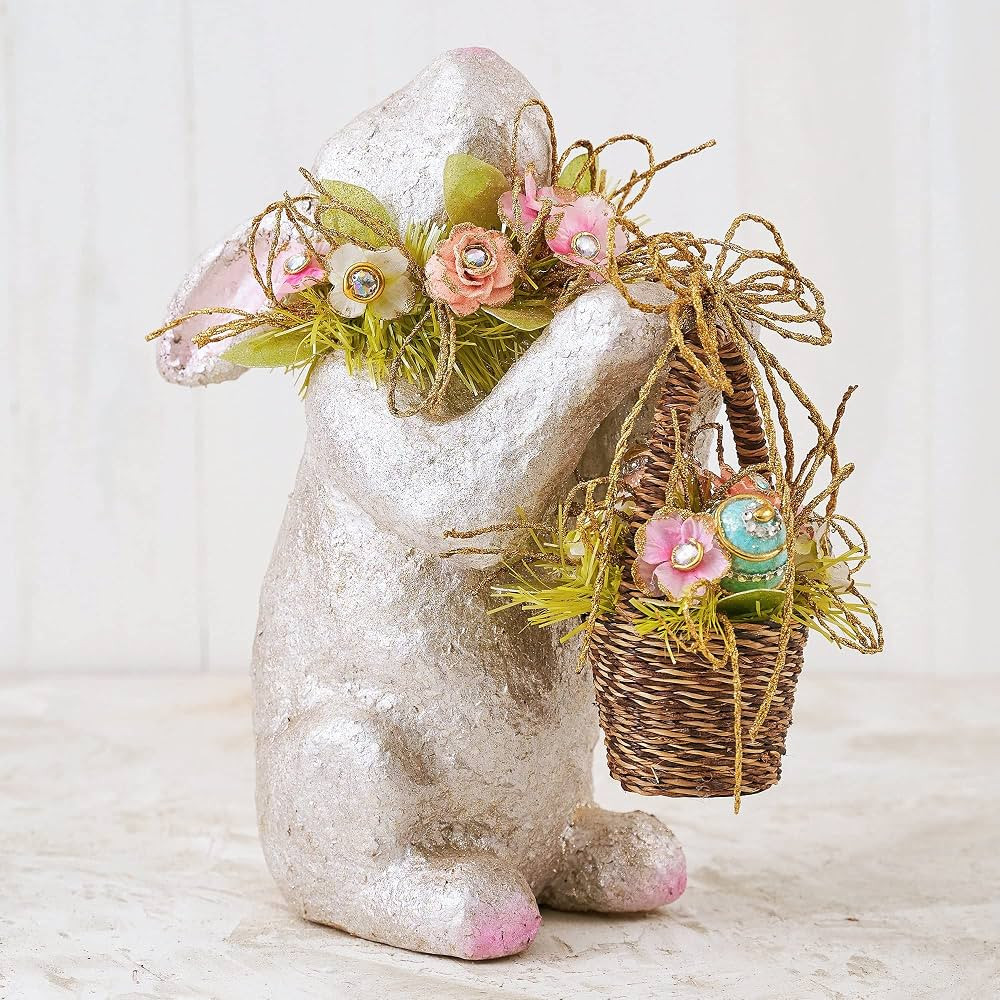 Holiday Tree Easter Bunny Decorations for The Home - Handmade Easter Bunny Figurine for Table, Li... | Amazon (US)