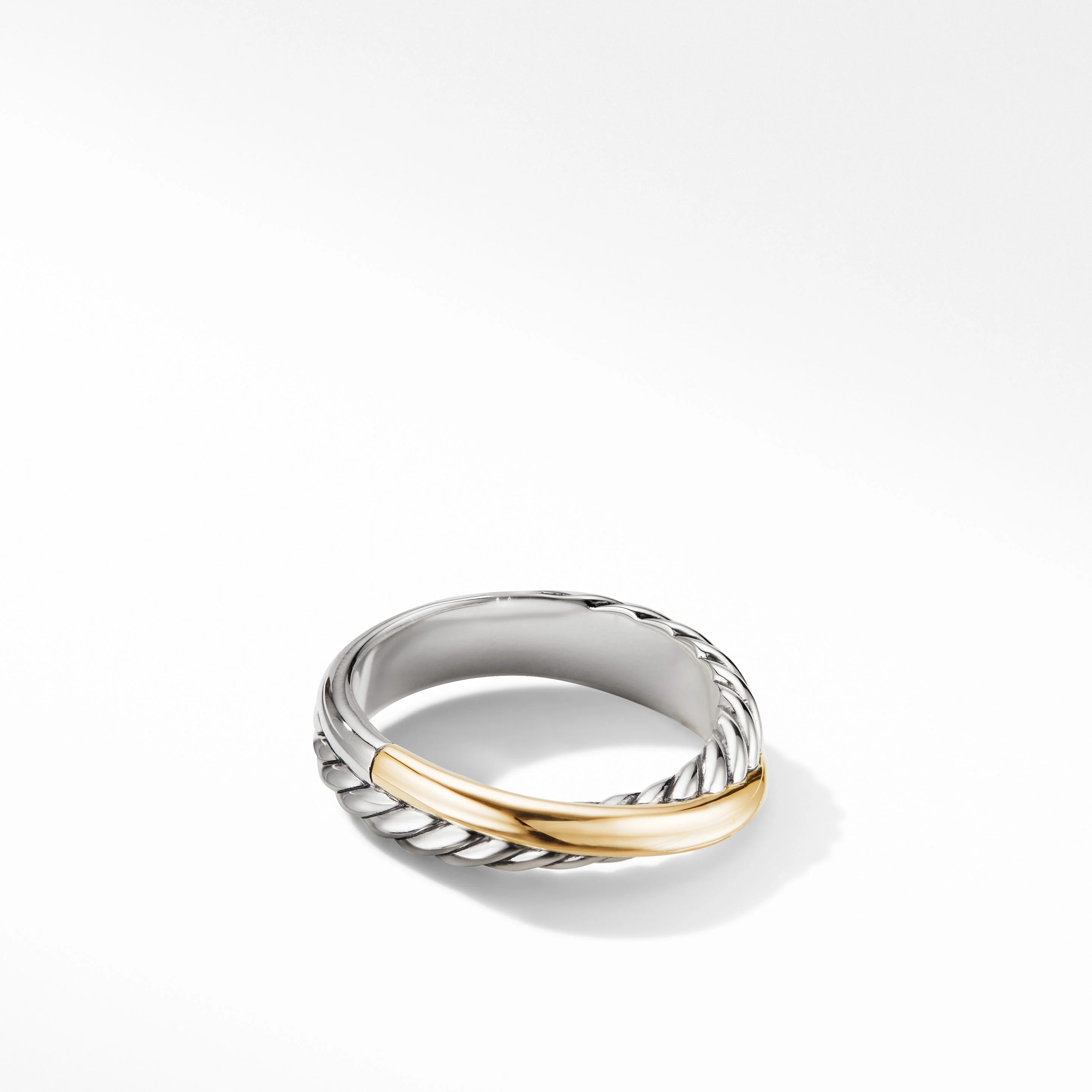 Crossover Band Ring with 18K Yellow Gold | David Yurman