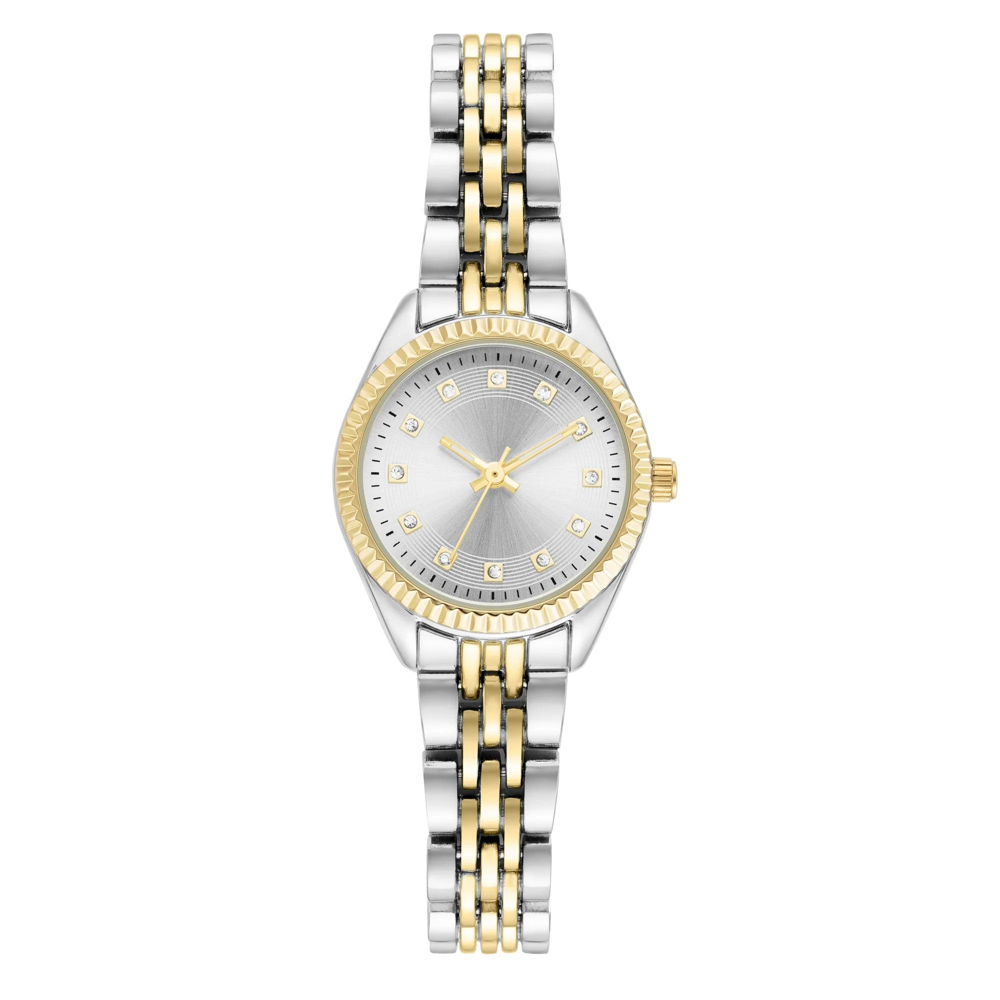 Time and Tru Two-Tone Metal Bracelet Women's Watch | Walmart (US)