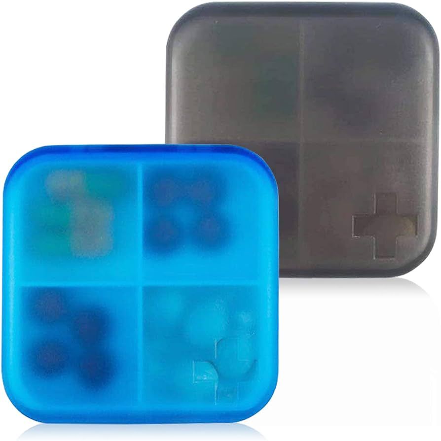2 Pack Portable Travel Pill Organizer Case for Pocket or Purse Cute Small Daily Pill Box BPA Free... | Amazon (US)