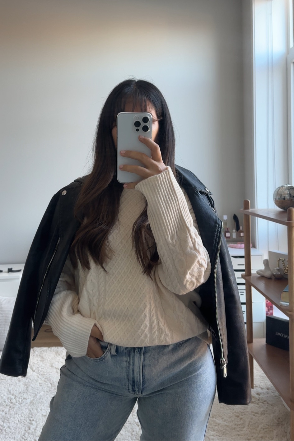 The sweater is a tunic and can be worn with leggings/thights (it's long goes under the butt lol). I am wearing a size L because i like the overdized look. Jeans size 28 short (5'1") & jacket size 6

#LTKfindsunder50 #LTKSeasonal #LTKmidsize