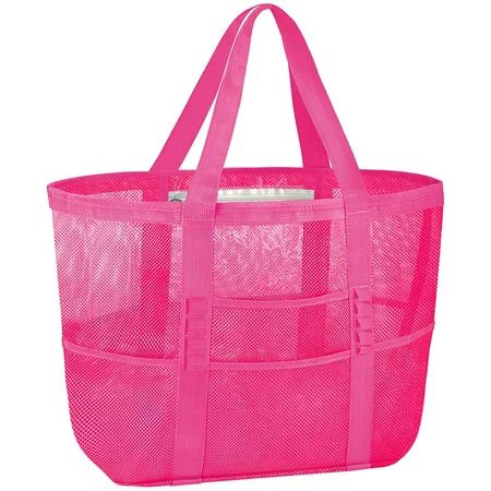 Travel Totes Large Beach Bag Pool Bags Mesh Beach Tote For One Size Pink | Walmart (US)