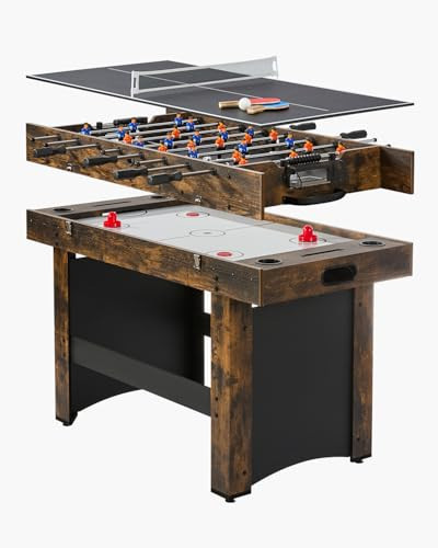 VEVOR 3-in-1 Combo Game Table Set, 54" Air Hockey Table, Multi Combination Table with Air Hockey, Ping Pong, Foosball, Pushers & Pucks, Air Powered Arcade Hockey Table for Family Game Room Office | Amazon (US)