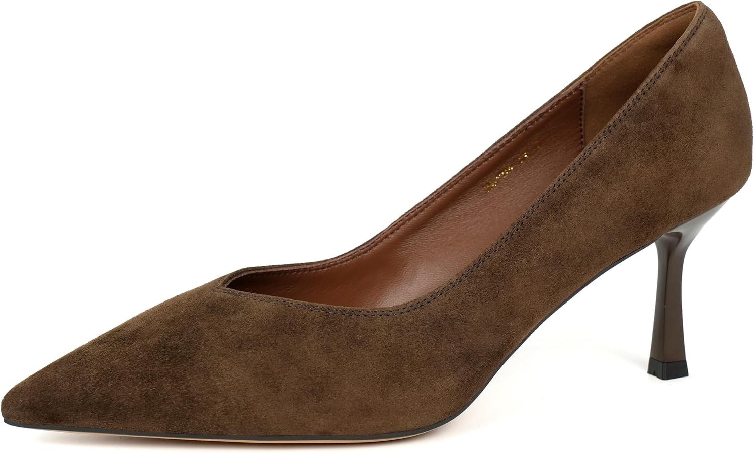 Women’s Pointed-Toe Pumps, Genuine Leather & Lamb Suede Upper, Soft Leather Lining, 2.76” (7c... | Amazon (US)