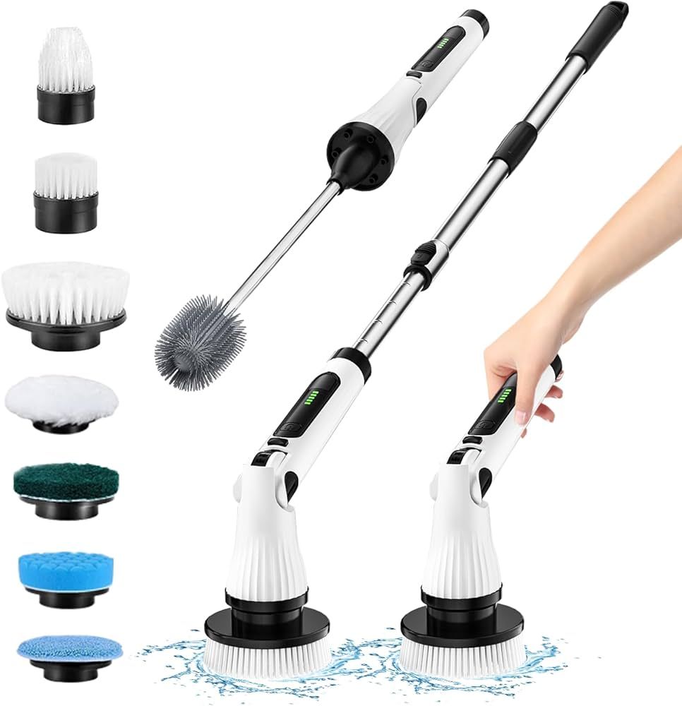 Leebein Electric Spin Scrubber, Electric Cleaning Brush with 8 Replaceable Brush Heads & Extra To... | Amazon (US)