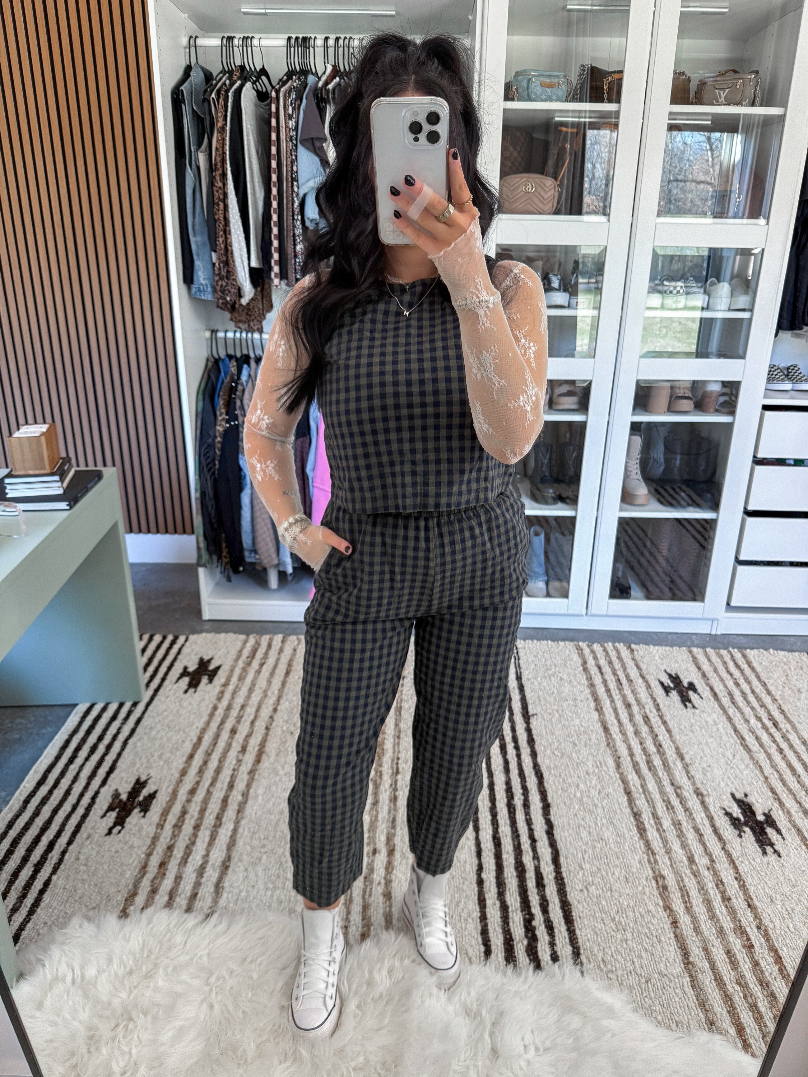 Outfit Inspo for Church 🤍

Matching Set - small (army green color)
Lace Top - xs
Bralette - medium

Casual but cute in this gingham print matching set! I layered this white lace long sleeve under the tank top & finished the look with my converse! (the pants do have a stretchy waistband, so they are currently working with my bump!)

 Church Outfit Ideas | Modest Church Outfit
 

#LTKFindsUnder50 #LTKBump #LTKFindsUnder100