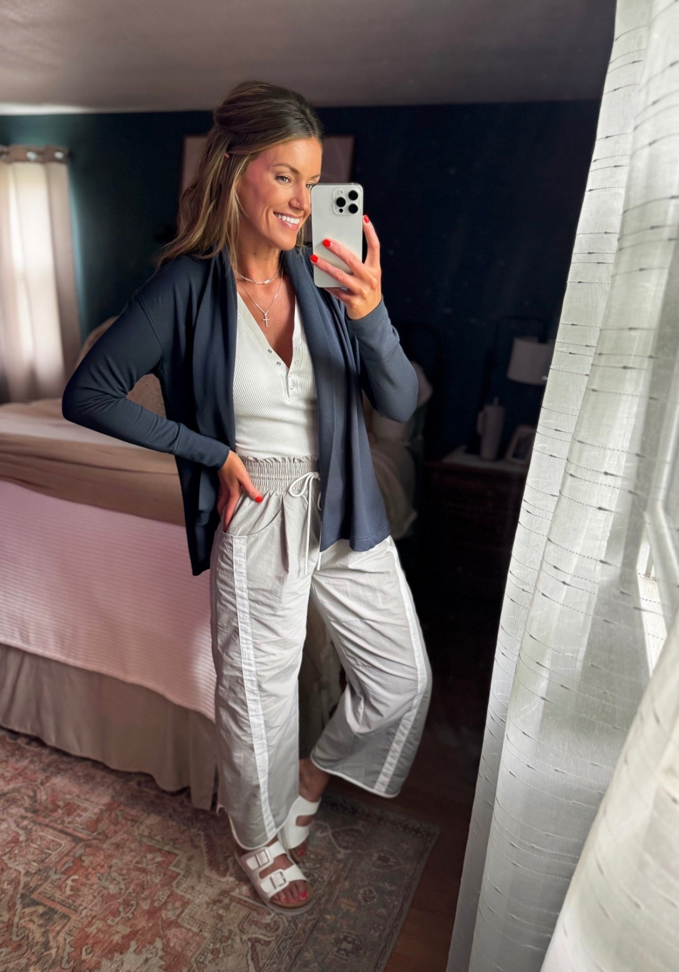 Baseball mom outfit of the night. 
Tank/ m/l waist length 
Pants/ medium 
Cardigan/ small 

#LTKSummerEdit #LTKActive #LTKStyleTip