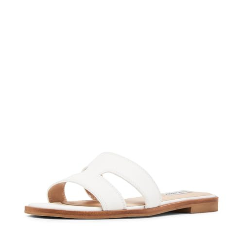 Steve Madden Women's Hazel Sandal, White Leather, 8.5 | Amazon (US)