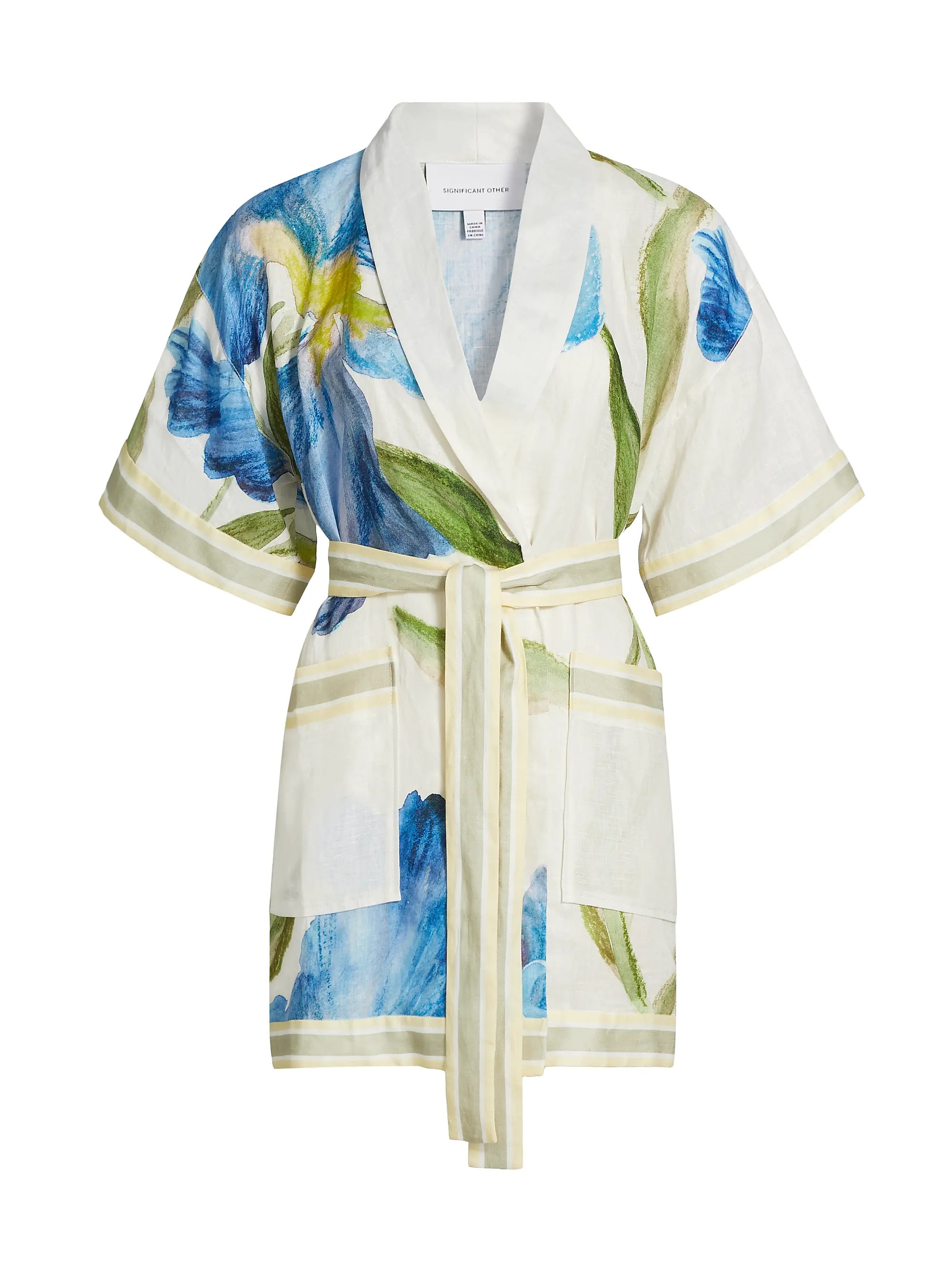 Greer Floral Wrap Tie-Waist Minidress | Saks Fifth Avenue