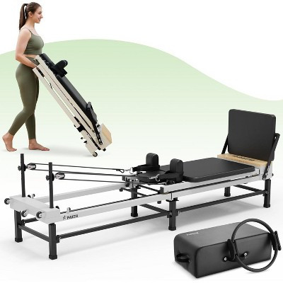 PAETA Pilates Reformer, 91" Foldable Reformer Pilates Machine with Adjustable Height, Piano Wire Springs & Jump Board(PR06 with Box,Black) | Target