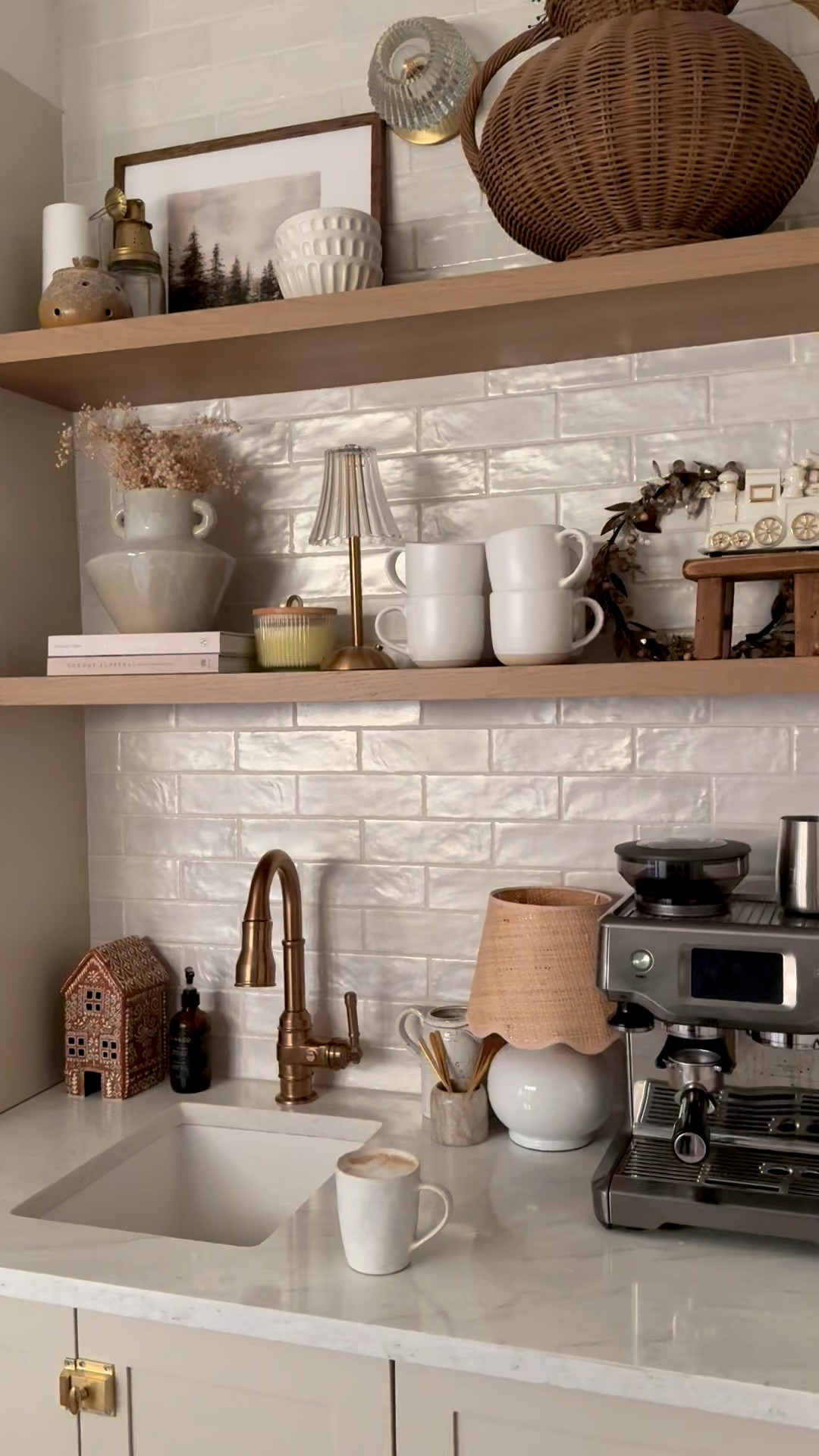 The way the light reflects off these tiles ✨✨✨
Linking espresso maker, tiles, lamp, faucet and more 

#LTKcanada #LTKsale #LTKhome