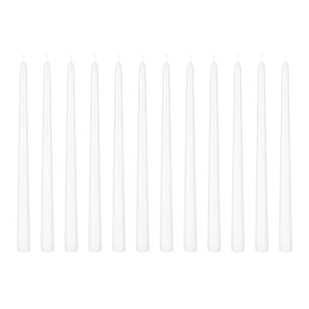 Mega Candles 12 pcs Unscented White Taper Candle Hand Poured Wax Candles 12 Inch x 7/8 Inch Home Déc | Walmart (US)