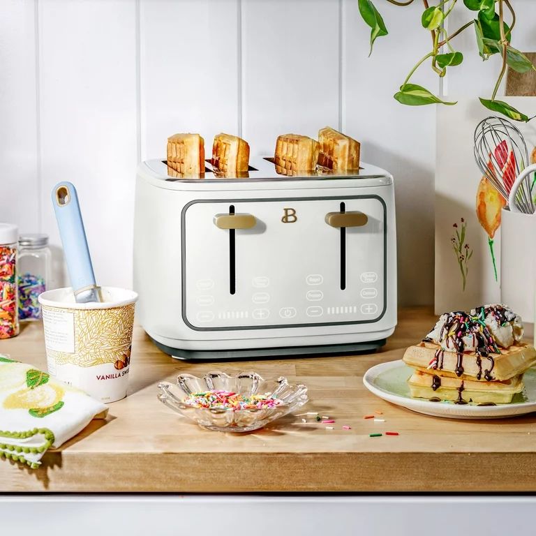 Beautiful 4-Slice Toaster with Touch-Activated Display, White Icing by Drew Barrymore - Walmart.c... | Walmart (US)