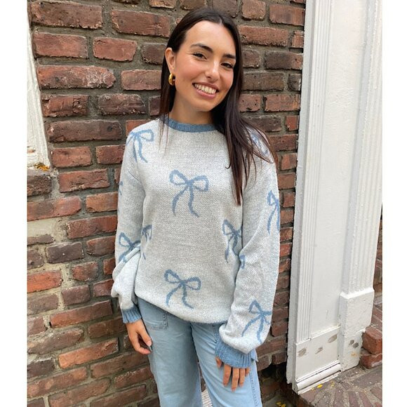 Elegant Bow Intarsia Knit Sweater | Cozy Chic Style | Poshmark