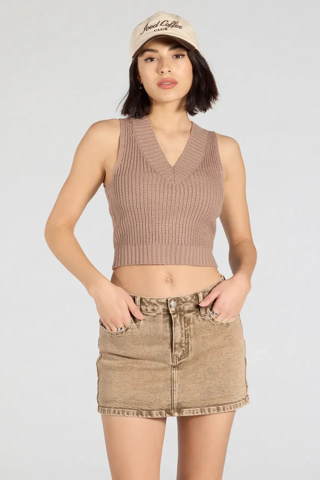 Edgy Yet Sweet Mid-Rise Denim Mini Skort | Windsor Stores
