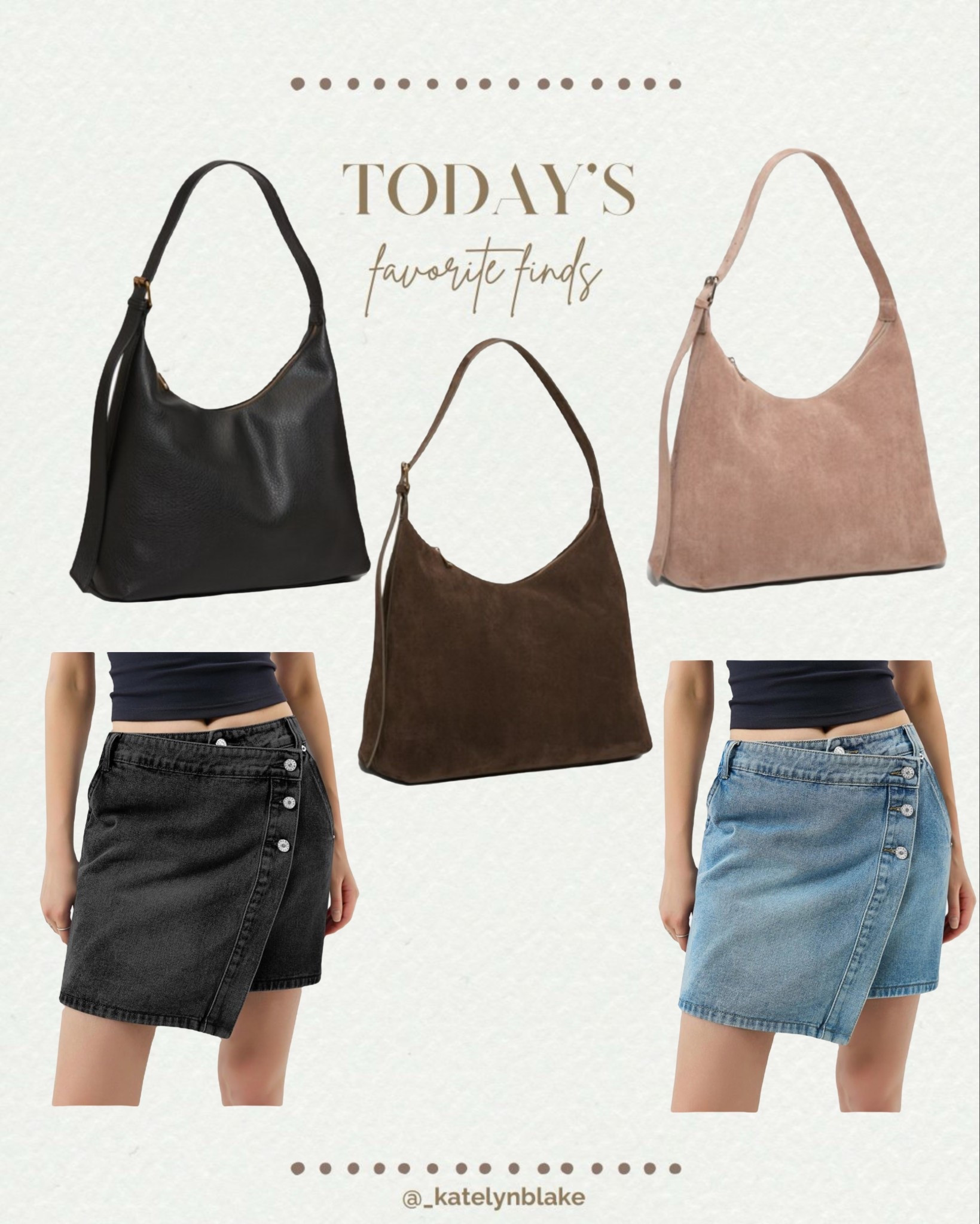 5/6 Daily Finds: hobo bag, suede, denim, mini skirt, front button skirt, 

#LTKFindsUnder50 #LTKSeasonal #LTKWorkwear