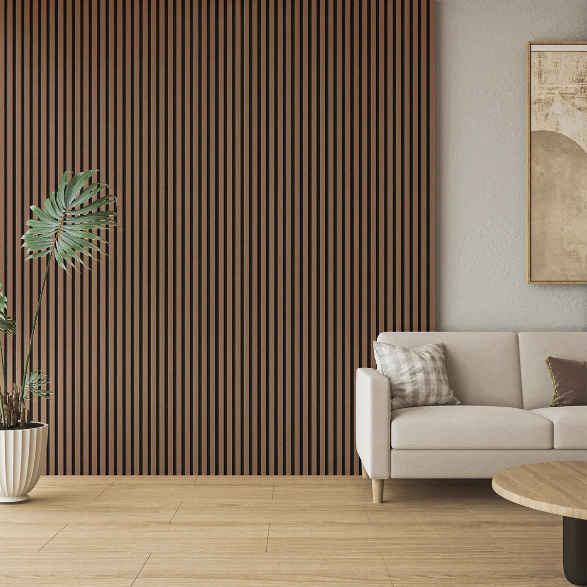 4Pcs 94.5'' L x 7.9'' W Acoustic Wood Wall Paneling,3D Decorative Soundproof Slat Panels for Wall... | Wayfair North America