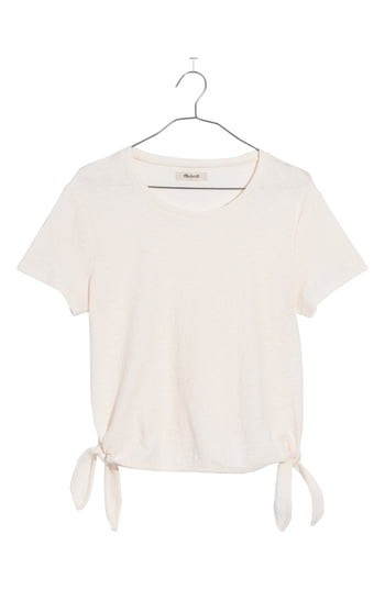 Women's Madewell Modern Side Tie Top, Size Medium - White | Nordstrom