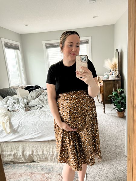 Finding clothes that fit while pregnant but could also be used after is key! For me this skirt is pre pregnancy but works amazing with a bump! 
22 weeks pregnant 
Size:14

#LTKbump #LTKcurves #LTKstyletip