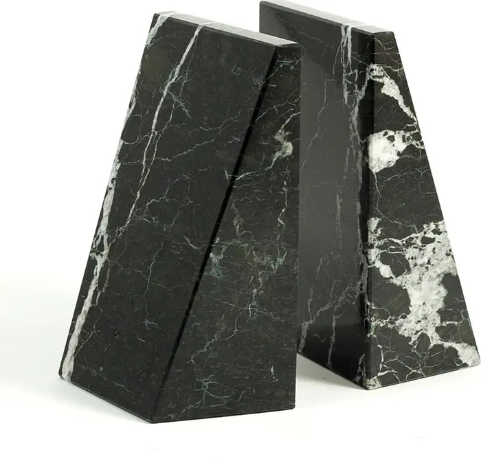 Black Zebra Marble Wedge Bookends | Nordstrom
