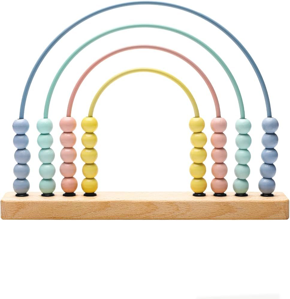 bopoobo Wooden Rainbow Abacus for Toddlers,Teaches Early Math Skills and Counting,Wooden Educatio... | Amazon (US)