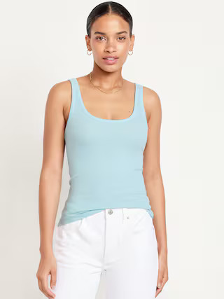First-Layer Ribbed Scoop-Neck Tank Top | Old Navy (US)