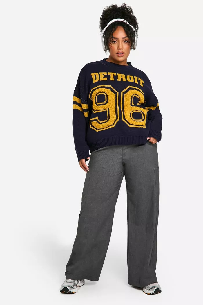 PLUS DETROIT VARSITY JUMPER | boohoo (US & Canada)