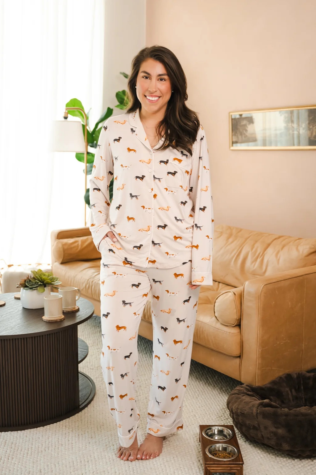 Long-Sleeved Women's Pajama Set in Dachshund | Kyte Baby