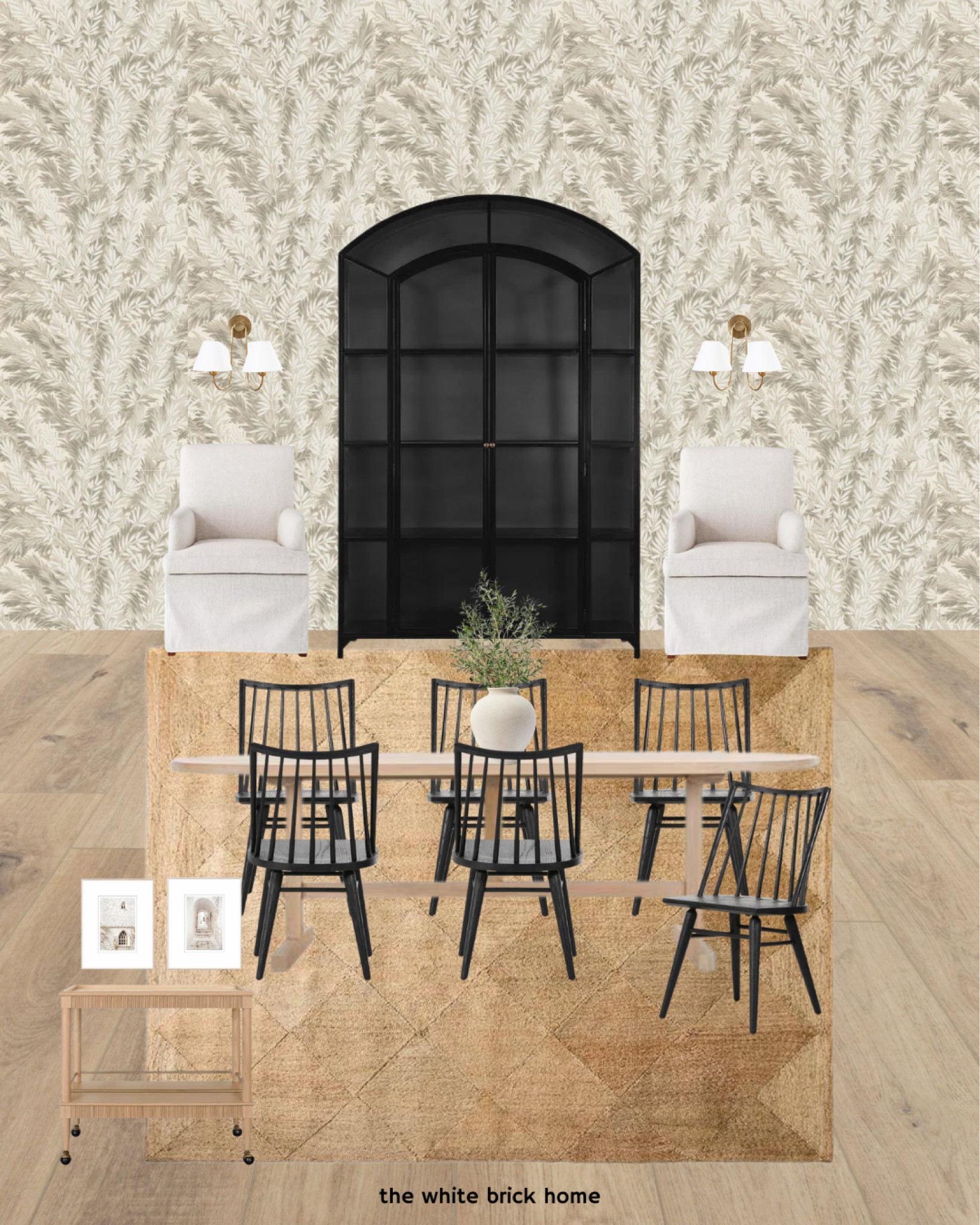 Amazing wallpaper for a dining room! I love the contrast against this black cabinet, and it would look great paired with a textured rug.

Dining room, dining room design, dining room chair, dining room table, dining room cabinet, dining room wallpaper, dining room rug, dining room idea, dining room lighting, dining room decor, dining room wall art, McGee and co. 

#LTKhome #LTKstyletip
